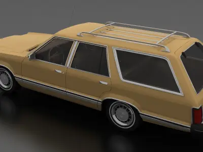 Granada 4dr Station Wagon 1982 Low-poly 3D model