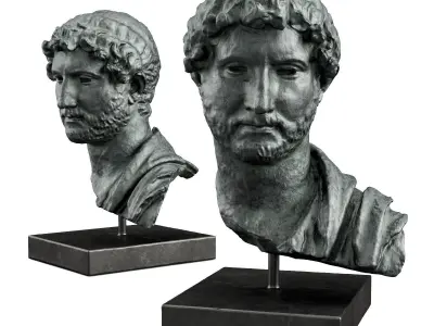 Hadrian bust sculpture Low-poly 3D model