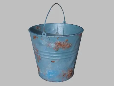 Bucket low-poly with rust Free low-poly 3D model