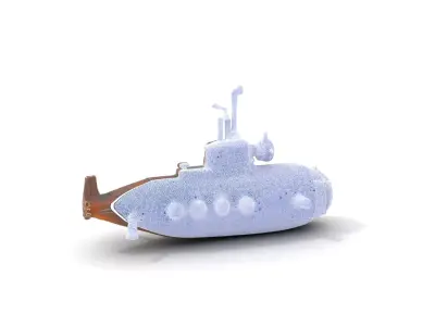 Steampunk Submarine Bronze model pack Low-poly 3D model