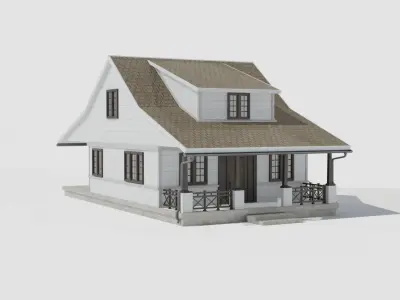 Game Ready model of an American House Low-poly 3D model