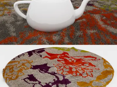 Round Rug Set 284 3D model