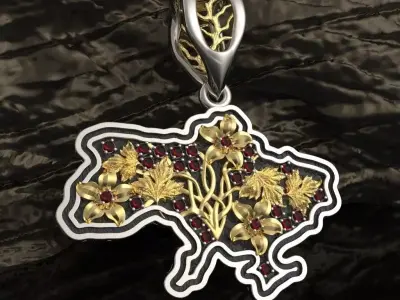 Ukraine trident Pendant 3D print model