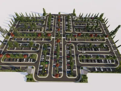 Parking-Parking Lot 3D model 13