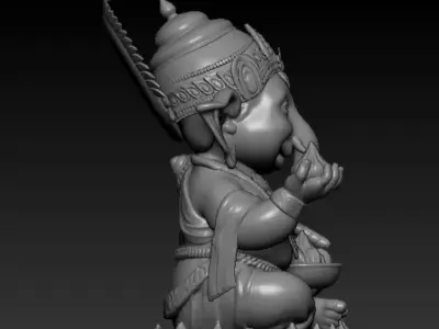 LORD GANESH SITTING STATUE FOR 3D PRINTING 3D print model