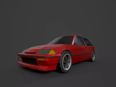 Honda Civic TypeR GameReady for mobile Low-poly 3D model