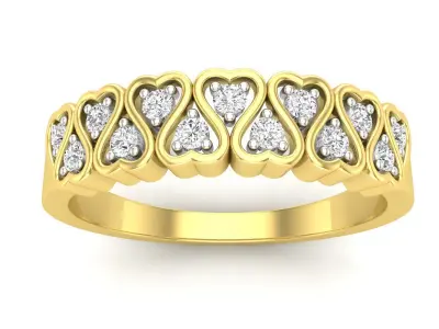 AV 668 Diamond Heart Shape Promise Engagement Ring 3D print model