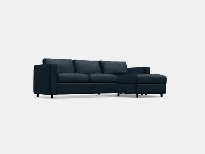 VIMLE 3-seat sofa with chaise longue 11 Low-poly 3D model