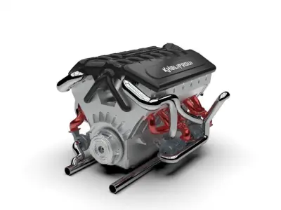 V12 Engine Model with native file Solidworks  3D model