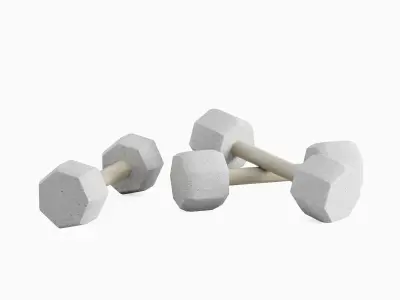 Concrete Dumbbell 01 Low-poly 3D model