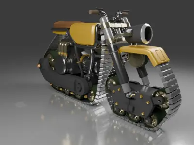 ski bike  Low-poly 3D model
