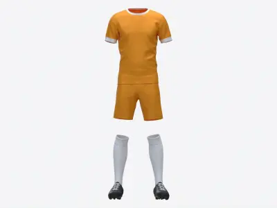 Soccer Uniform with Boots Yellow 3D model
