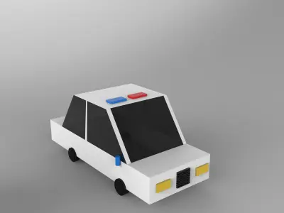 Low Poly Emergency  Utility Vehicles Pack 3D Model Collection Low-poly 3D model