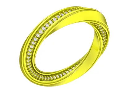 Luxury Slim Eternity Pave Diamond Ring for Women  4525 3D print model