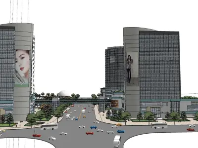 curve building mall 3D model
