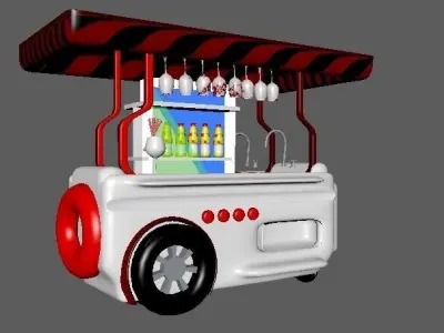 Drink Cart -colorful Free low-poly 3D model