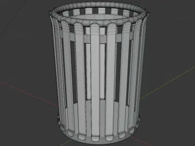 Outdoor Garbage Can Free low-poly 3D model