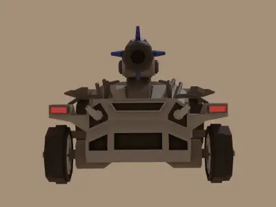 HellRIder low-poly sci-fi rocket truck Low-poly 3D model