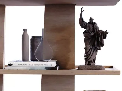 Modern shelf and rack set 778 Low-poly 3D model