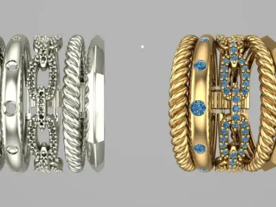 5in1 ring with movable joints 3D print model