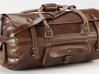 Roosevelt Buffalo Leather Travel Duffle Bag 3D model