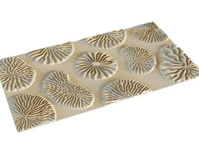 mural decor set wall panel 14 3D model