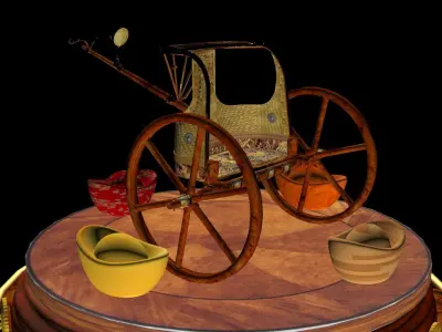 Egyptian Chariot  Low-poly 3D model