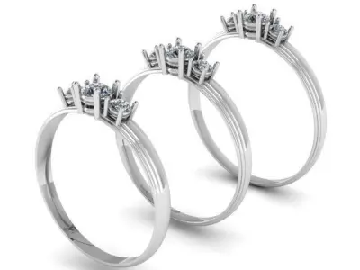 rings with gems for 3d printing 3D print model