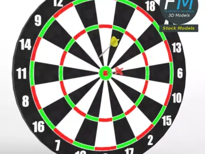 Darts with target 1 3D model