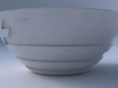 Bowl wide with sharp ribbons 3D print model
