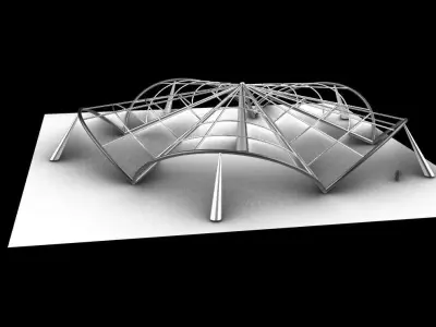 Architectural Tensile Structure 5 sides 3D model