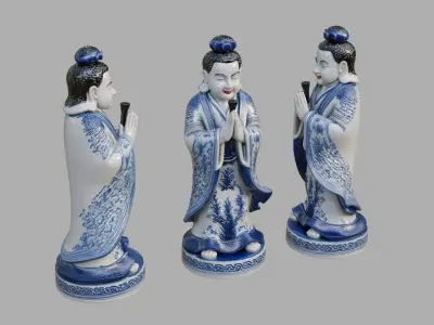 Porcelain Statue 3D Print Ready 3D model