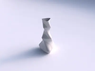 Vase twist puffy triangle with horizontal sections 3D print model