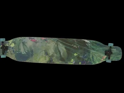 Skateboard with painting 3D model