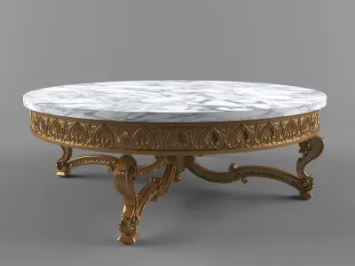 Classic round table 3D model