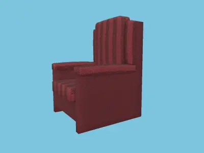 Red Stripes Armchair - Furniture Interior Design Free low-poly 3D model