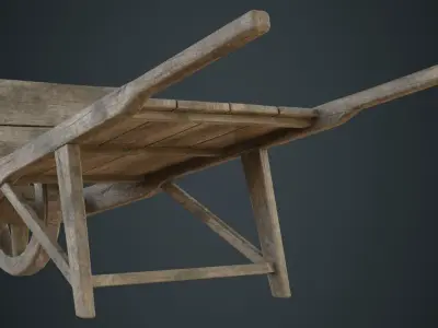 Wheelbarrow 2B Low-poly 3D model