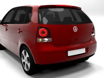 VW POLO 2005 5DOOR Low-poly 3D model