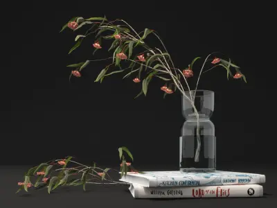 decorative set plant in vase 3D Model Collection