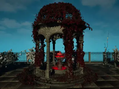Fountain of Youth UE5 Gazebo and Fountain modular asset pack Low-poly 3D model