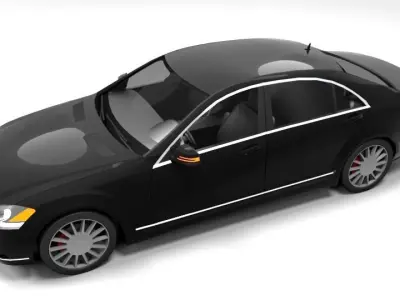 MERCEDES S CLASS LONG 2010 LOWPOLY Low-poly 3D model