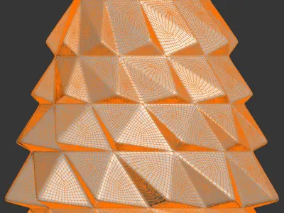 Wavy Triangulation Vase Geometric Shape 3D Printing Model 3D print model