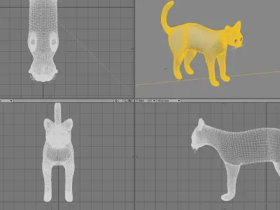White Domestic Cat 3D model