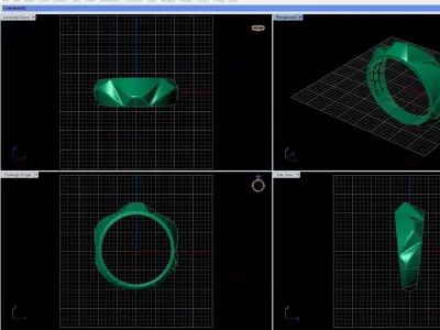 Geometric Faceted Ring 3D print model