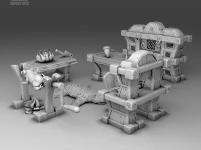 Kitchen and tavern furniture  3D print model