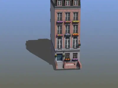 Luxury Town House Low-poly 3D model