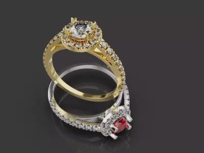 Wedding Diamond  ring 0084 3D print model
