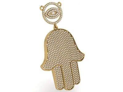 French Pave Hamsa Hand 3850 3D print model