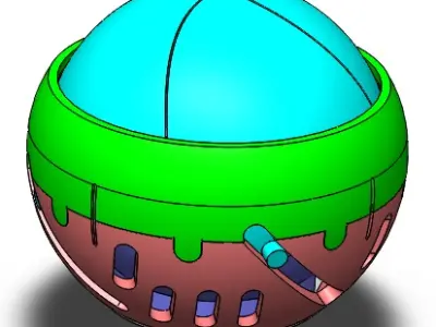 D50B4V01 Iris ball shutter mechanism 3D print model