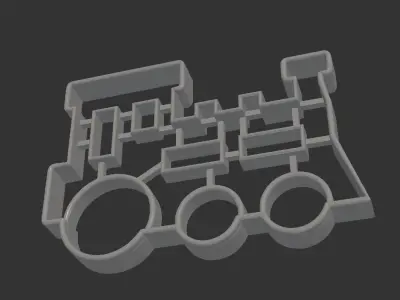 Train Cookie Cutter double-sided 3D print model